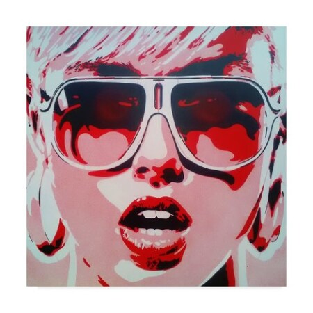 Abstract Graffiti 'Pop Star Red White' Canvas Art,24x24